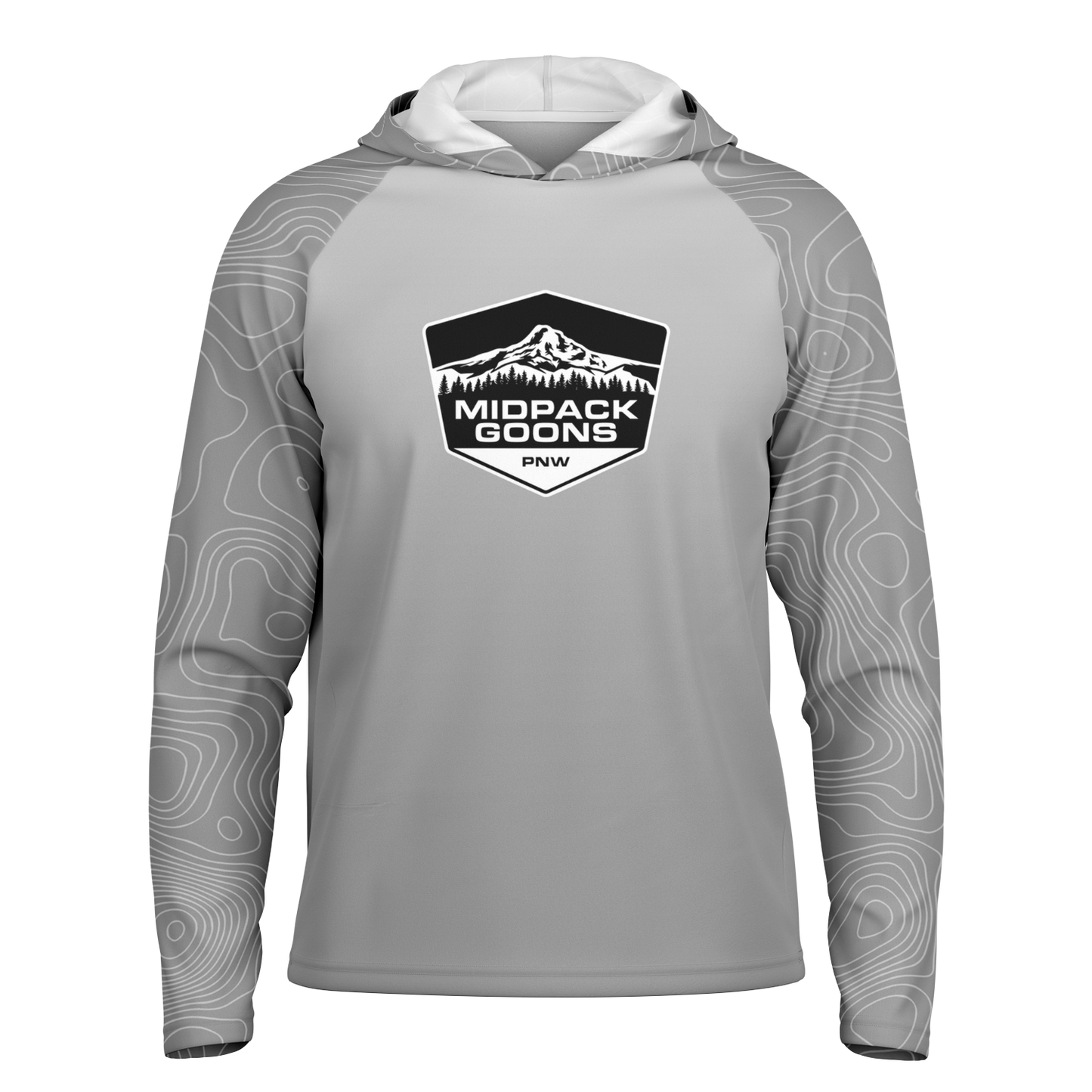 Midpack Goons, Light Weight Sun-Shade Hoodie, Elevation - Light Gray