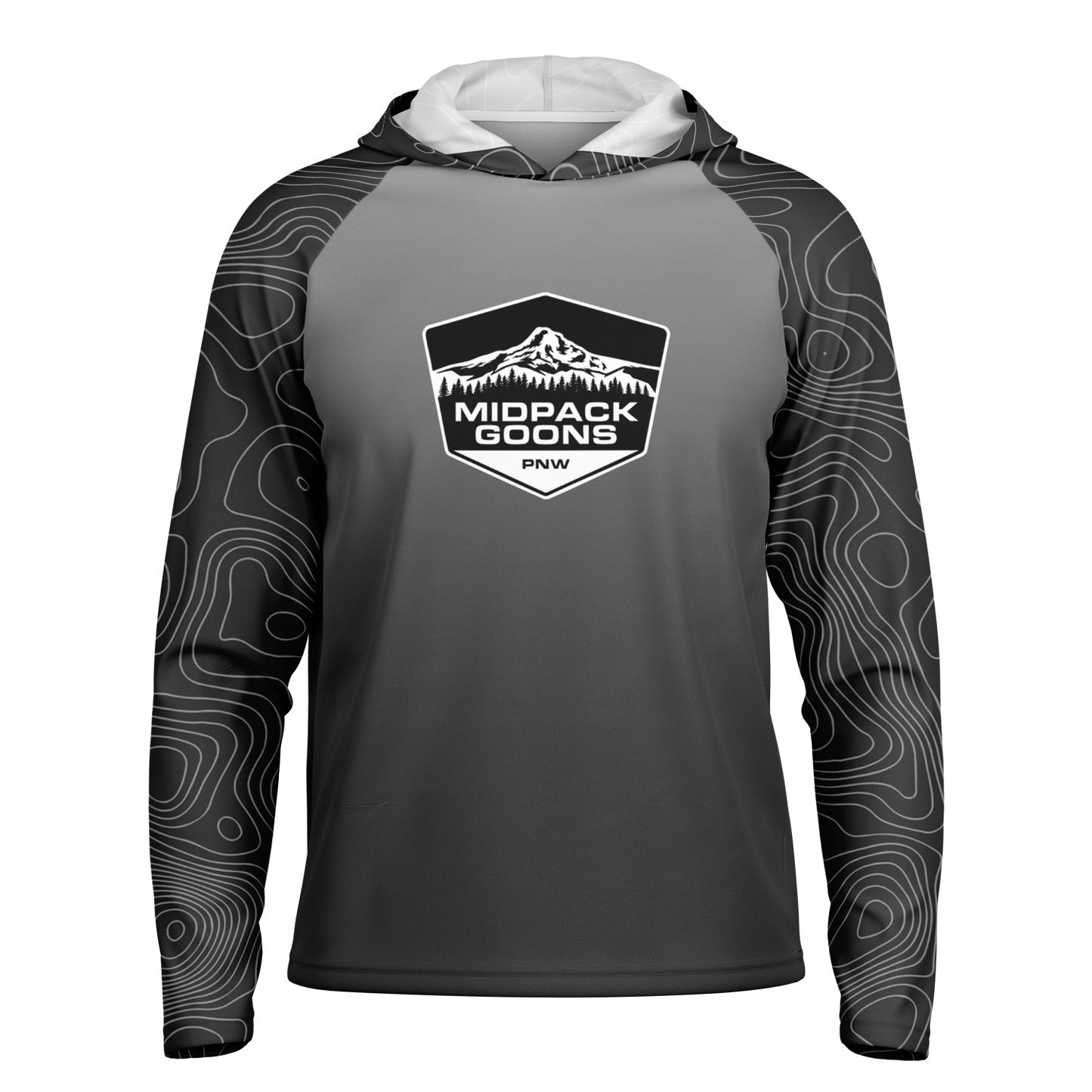 Midpack Goons, Light Weight Sun-Shade Hoodie, Elevation - Dark Gray