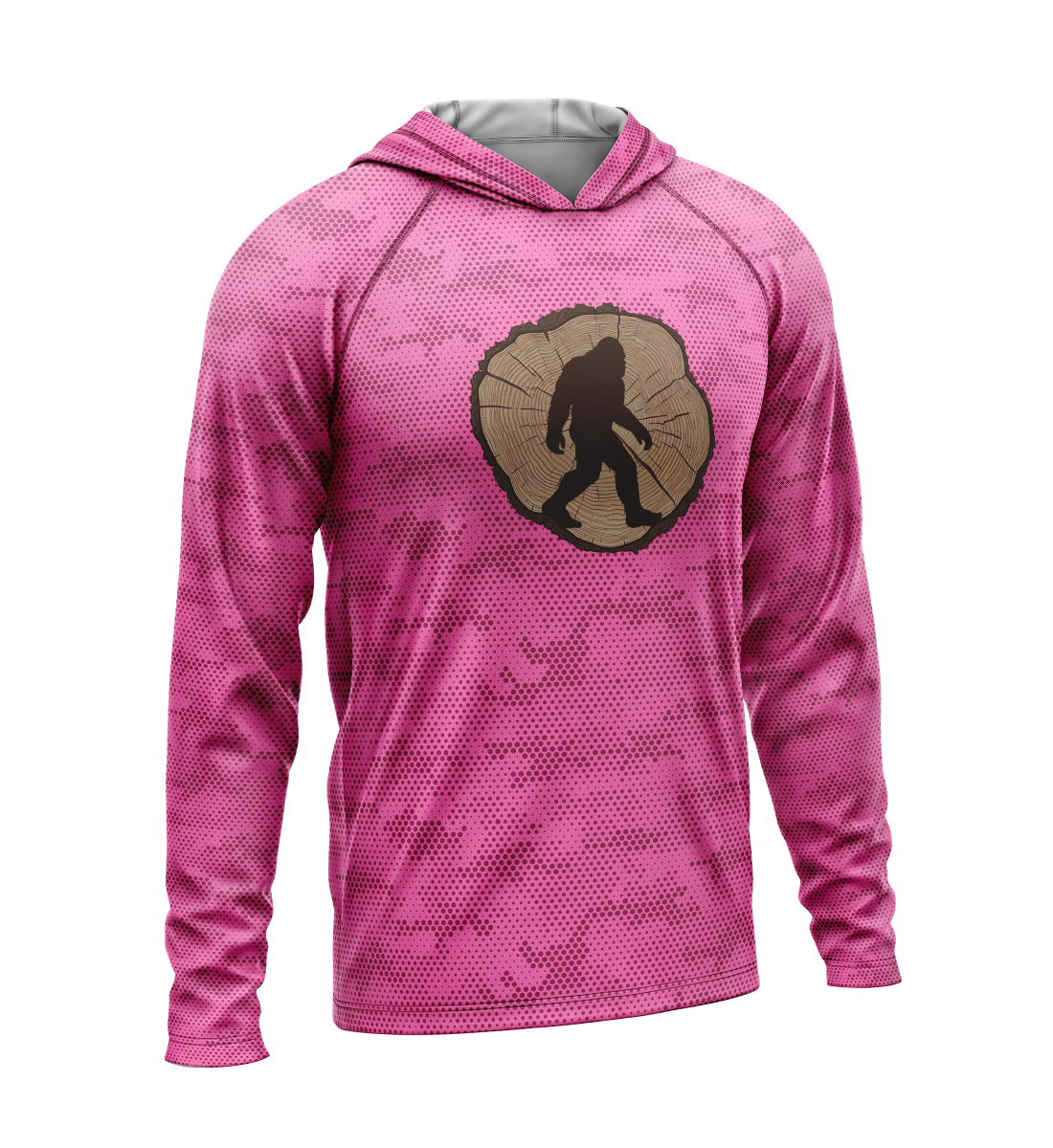 Tree Stump - Bigfoot, Light Weight Sun-Shade Hoodie, Dot Pattern