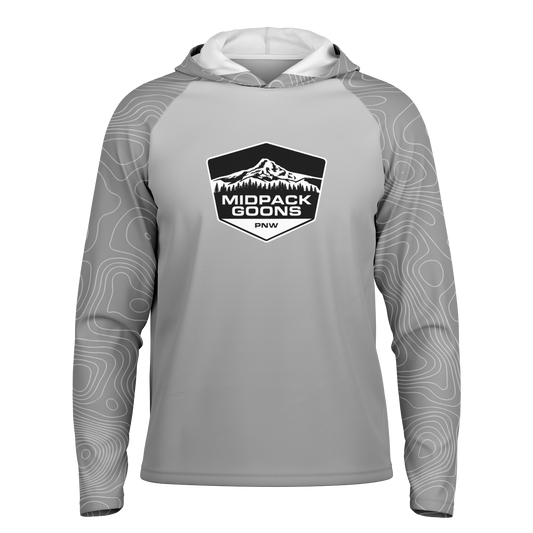 Midpack Goons, Light Weight Sun-Shade Hoodie, Elevation - Light Gray