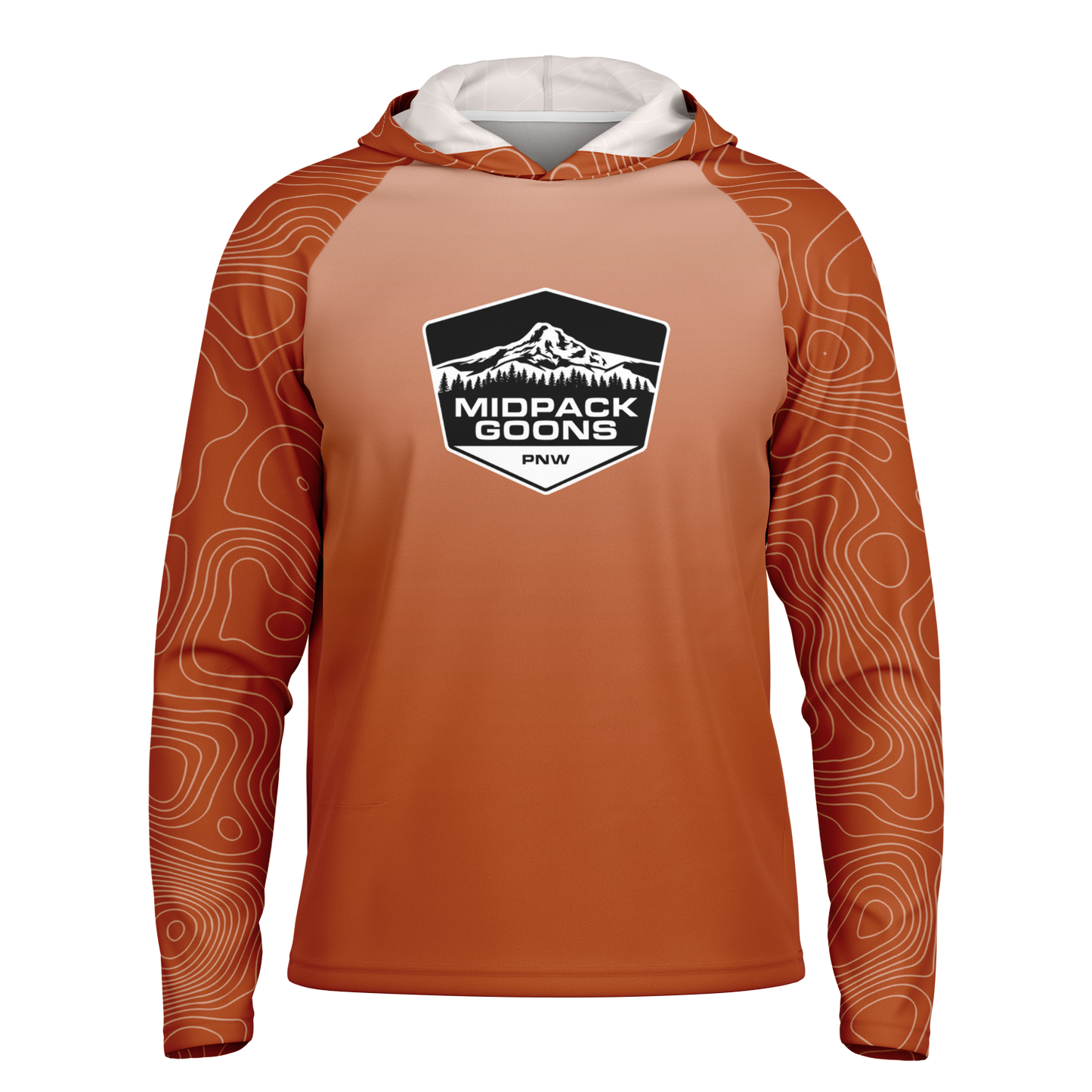 Midpack Goons, Light Weight Sun-Shade Hoodie, Elevation - Rusty Red