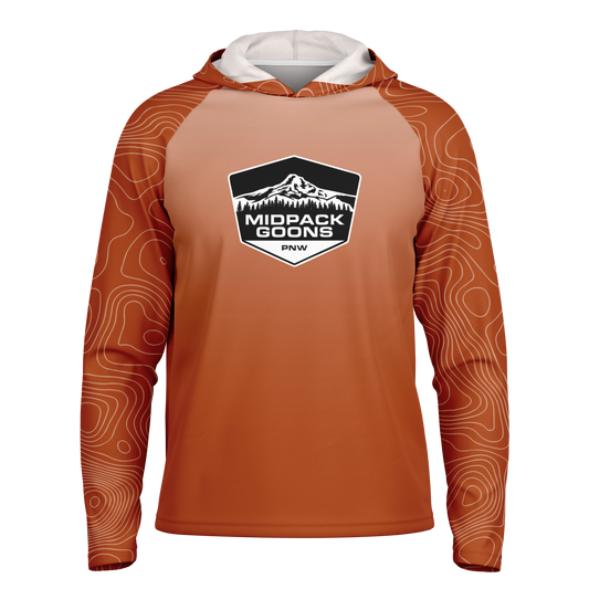Midpack Goons, Light Weight Sun-Shade Hoodie, Elevation - Rusty Red