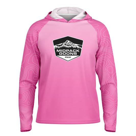 Midpack Goons, Light Weight Sun-Shade Hoodie, Elevation - Pink