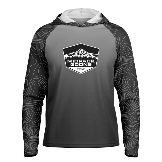Midpack Goons, Light Weight Sun-Shade Hoodie, Elevation - Dark Gray