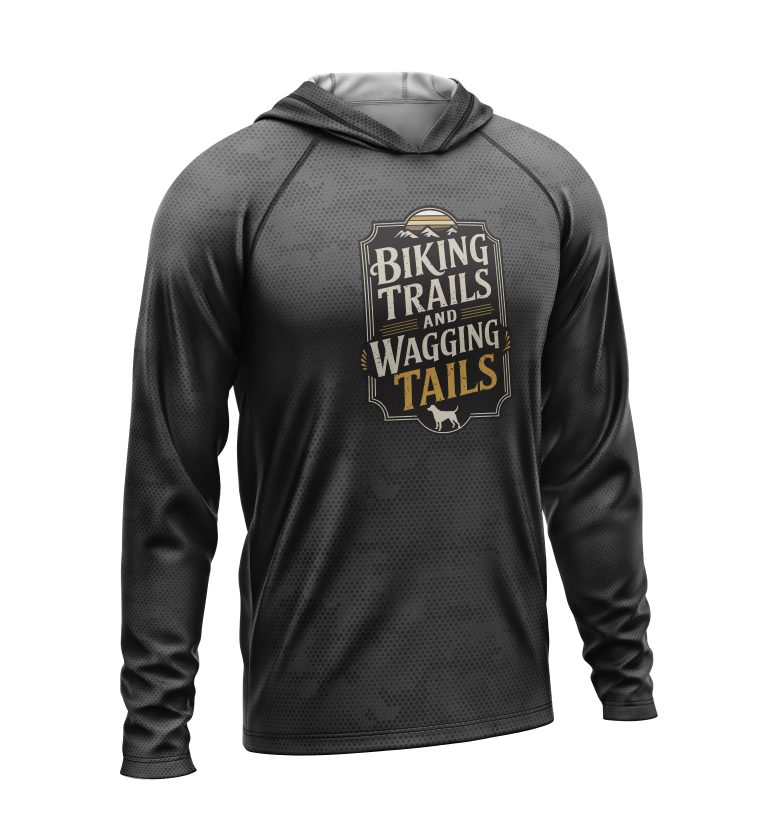 Biking Trails and Wagging Tails, Light Weight Sun-Shade Hoodie, Dot Pattern