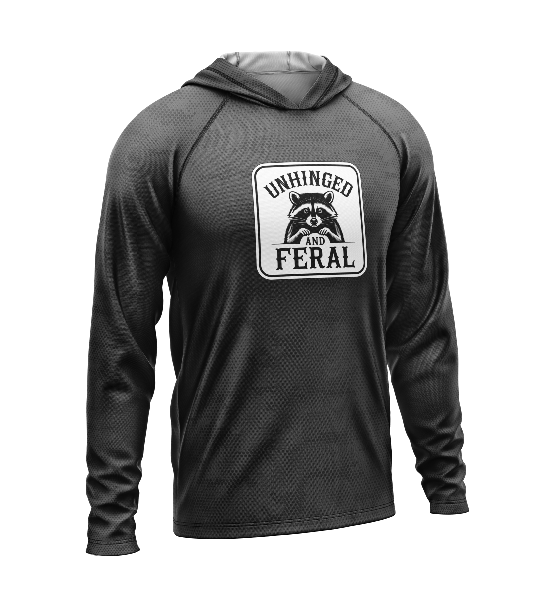 Unhinged and Feral Raccoon, Light Weight Sun-Shade Hoodie, Dot Pattern