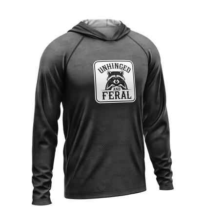 Unhinged and Feral Raccoon, Light Weight Sun-Shade Hoodie, Dot Pattern