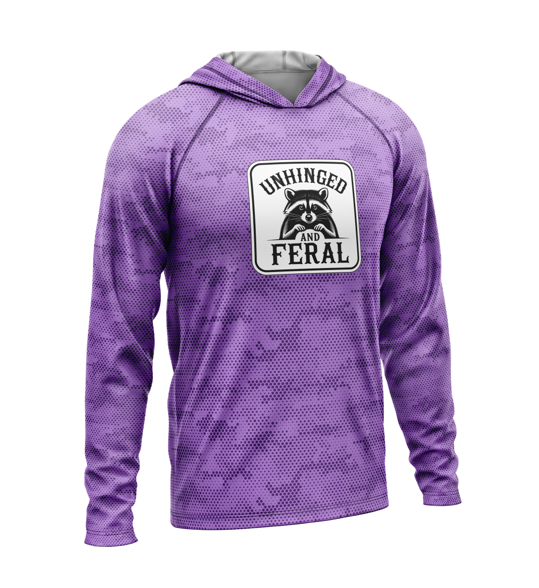 Unhinged and Feral Raccoon, Light Weight Sun-Shade Hoodie, Dot Pattern