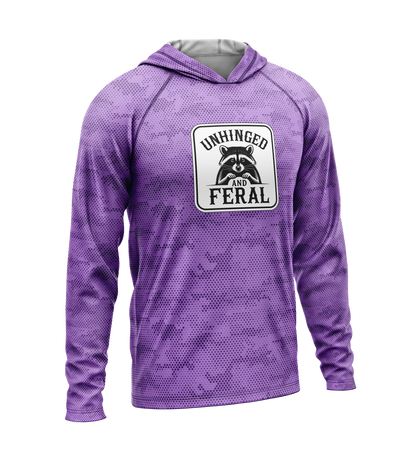 Unhinged and Feral Raccoon, Light Weight Sun-Shade Hoodie, Dot Pattern