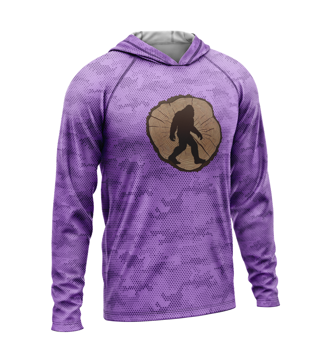 Tree Stump - Bigfoot, Light Weight Sun-Shade Hoodie, Dot Pattern