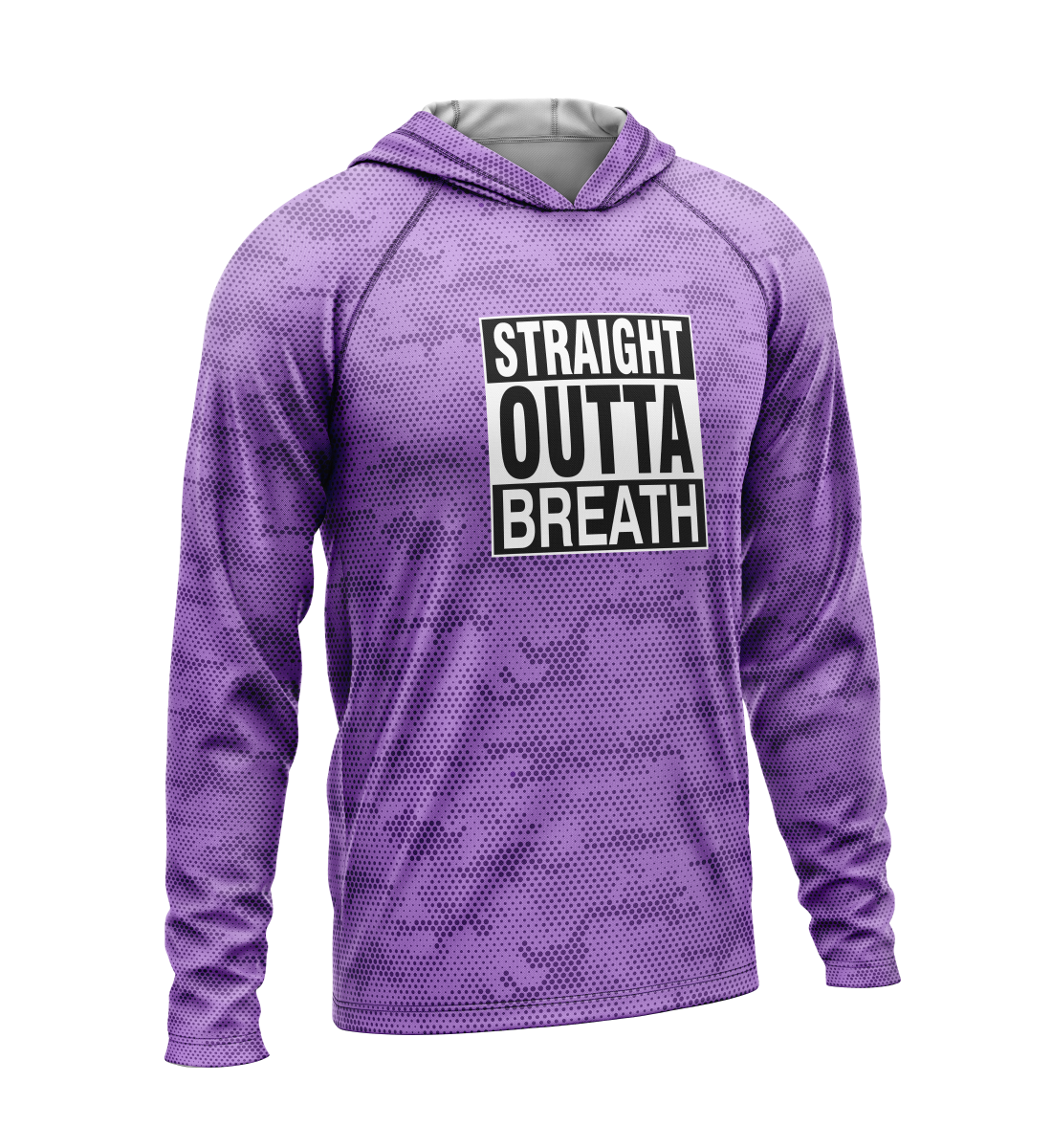 Straight Outta Breath, Light Weight Sun-Shade Hoodie, Dot Pattern