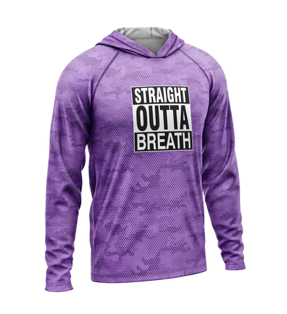 Straight Outta Breath, Light Weight Sun-Shade Hoodie, Dot Pattern
