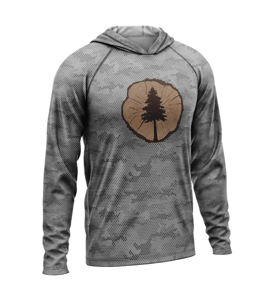 Tree Stump - Tree, Light Weight Sun-Shade Hoodie, Dot Pattern
