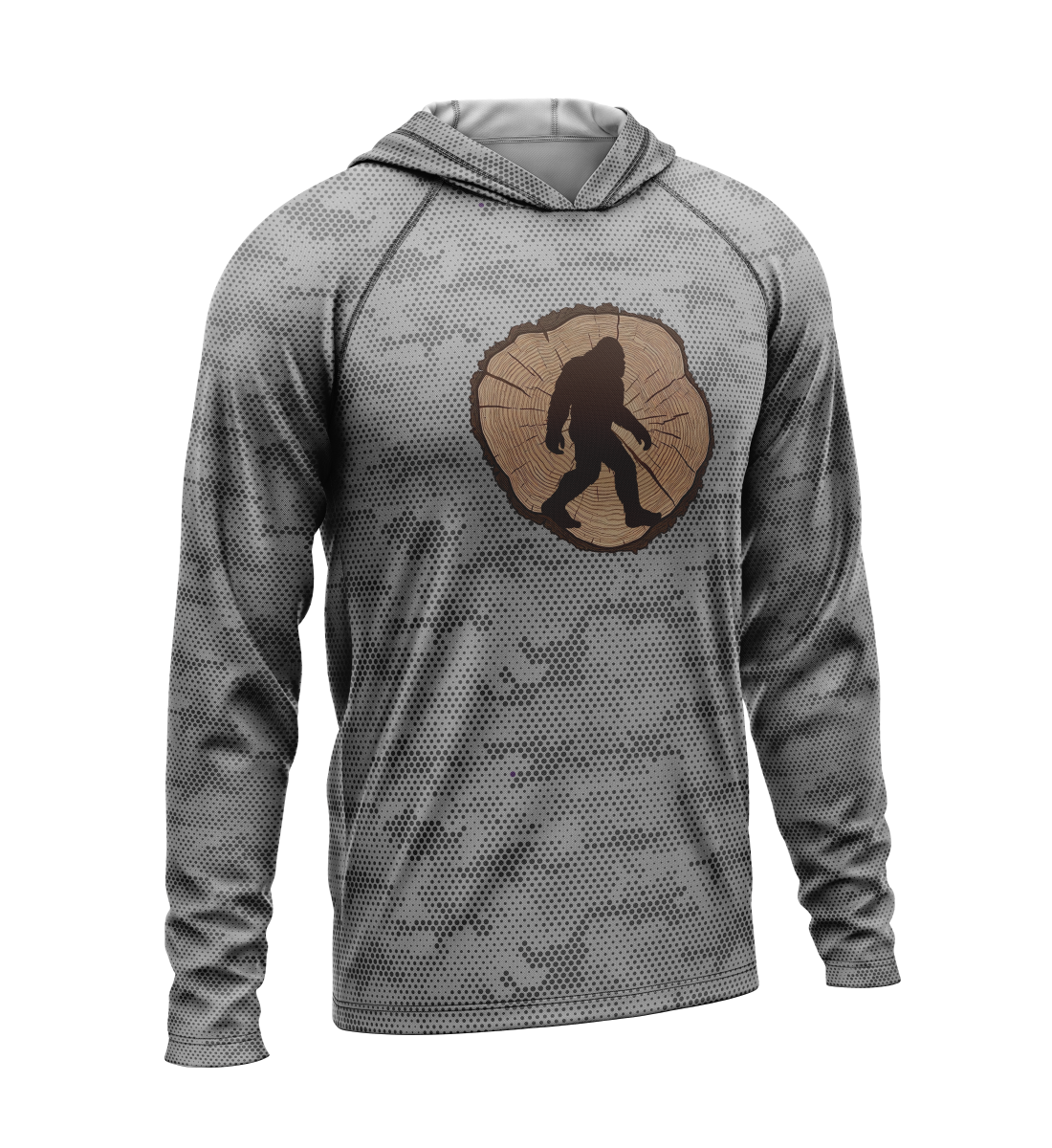 Tree Stump - Bigfoot, Light Weight Sun-Shade Hoodie, Dot Pattern