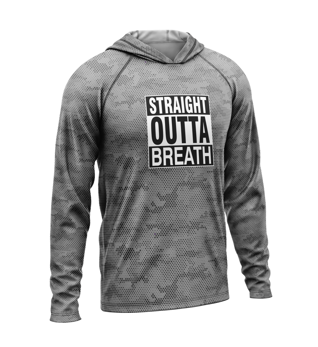 Straight Outta Breath, Light Weight Sun-Shade Hoodie, Dot Pattern