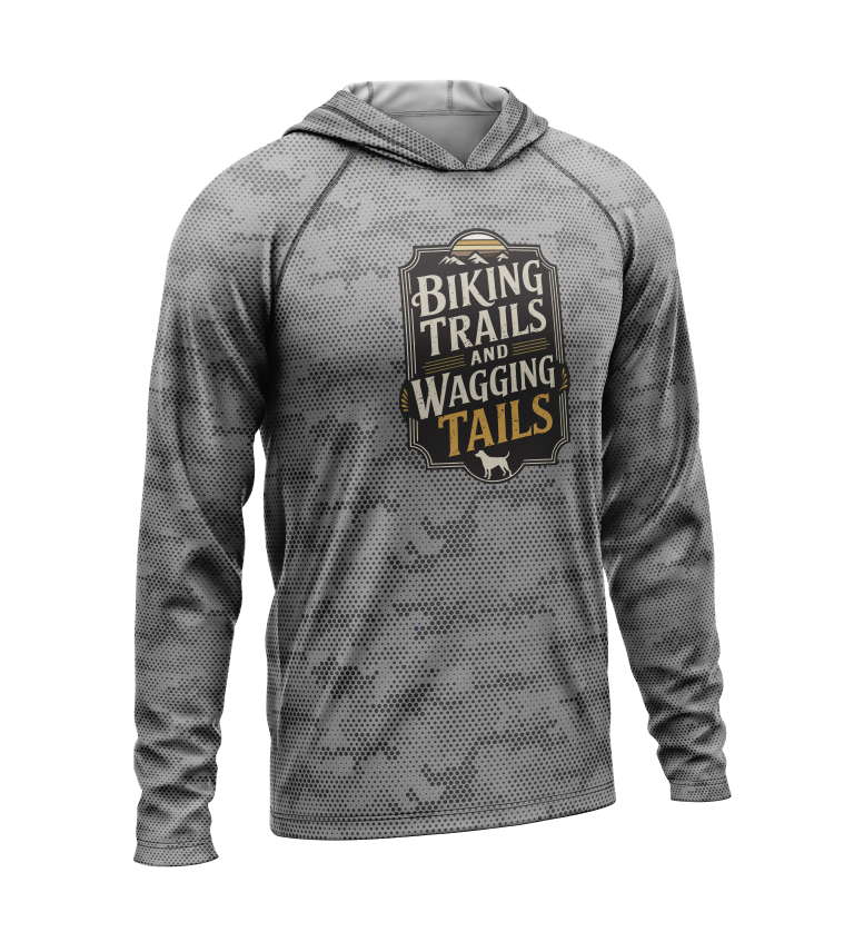 Biking Trails and Wagging Tails, Light Weight Sun-Shade Hoodie, Dot Pattern