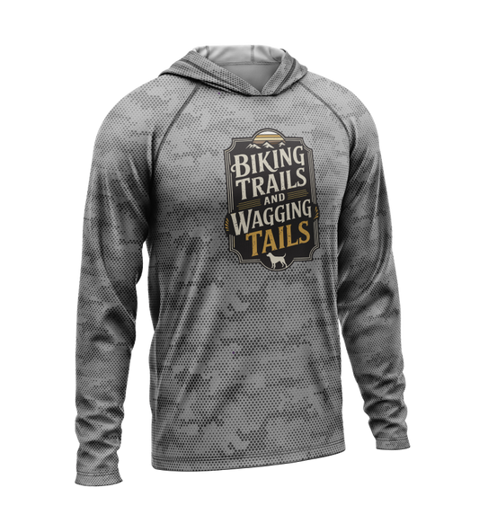Biking Trails and Wagging Tails, Light Weight Sun-Shade Hoodie, Dot Pattern