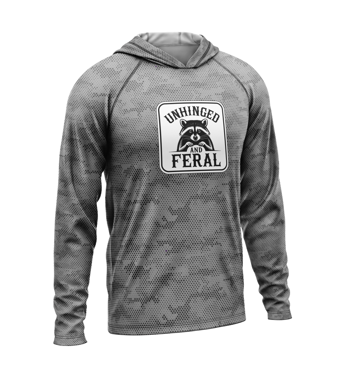Unhinged and Feral Raccoon, Light Weight Sun-Shade Hoodie, Dot Pattern
