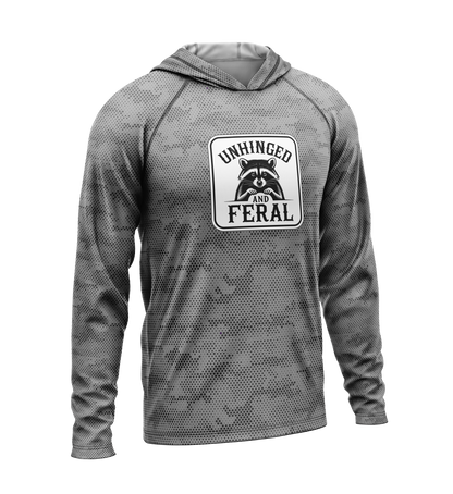Unhinged and Feral Raccoon, Light Weight Sun-Shade Hoodie, Dot Pattern