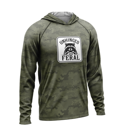 Unhinged and Feral Raccoon, Light Weight Sun-Shade Hoodie, Dot Pattern