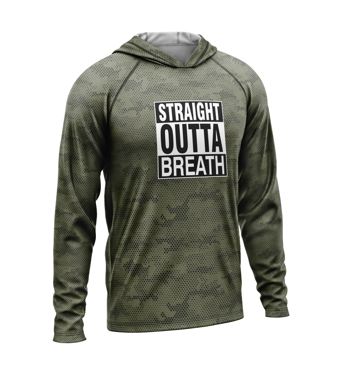 Straight Outta Breath, Light Weight Sun-Shade Hoodie, Dot Pattern