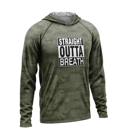 Straight Outta Breath, Light Weight Sun-Shade Hoodie, Dot Pattern