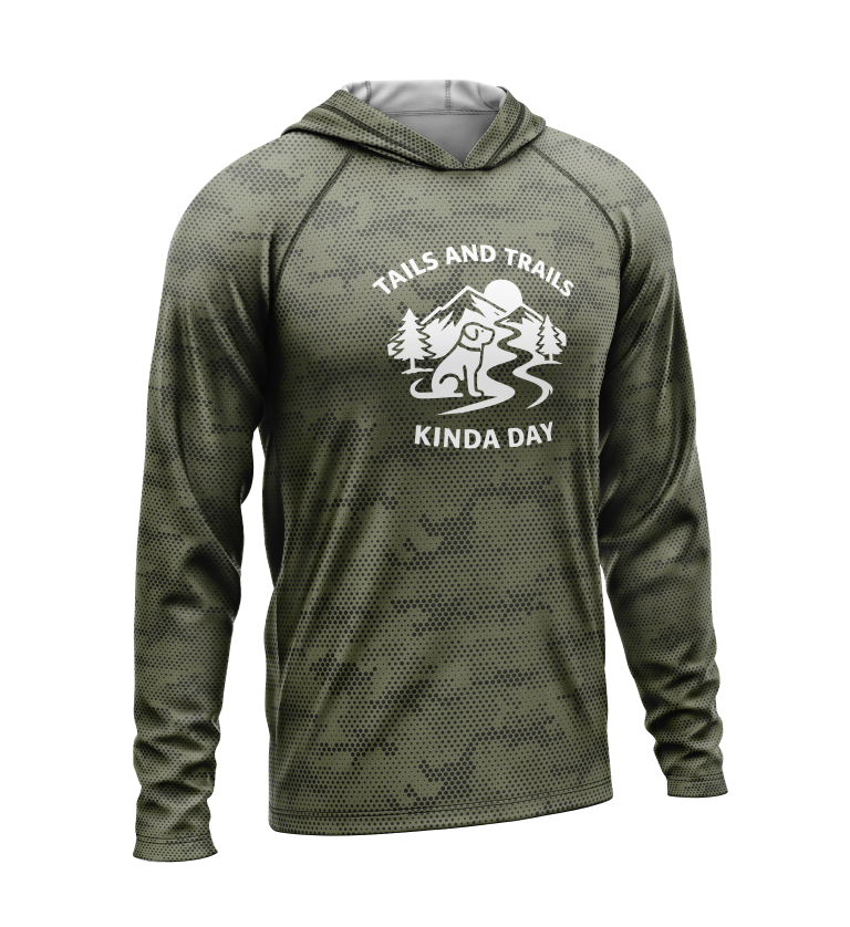 Tails and Trails, Light Weight Sun-Shade Hoodie, Dot Pattern