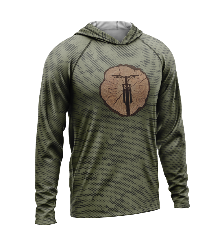 Tree Stump - MTB, Light Weight Sun-Shade Hoodie, Dot Pattern