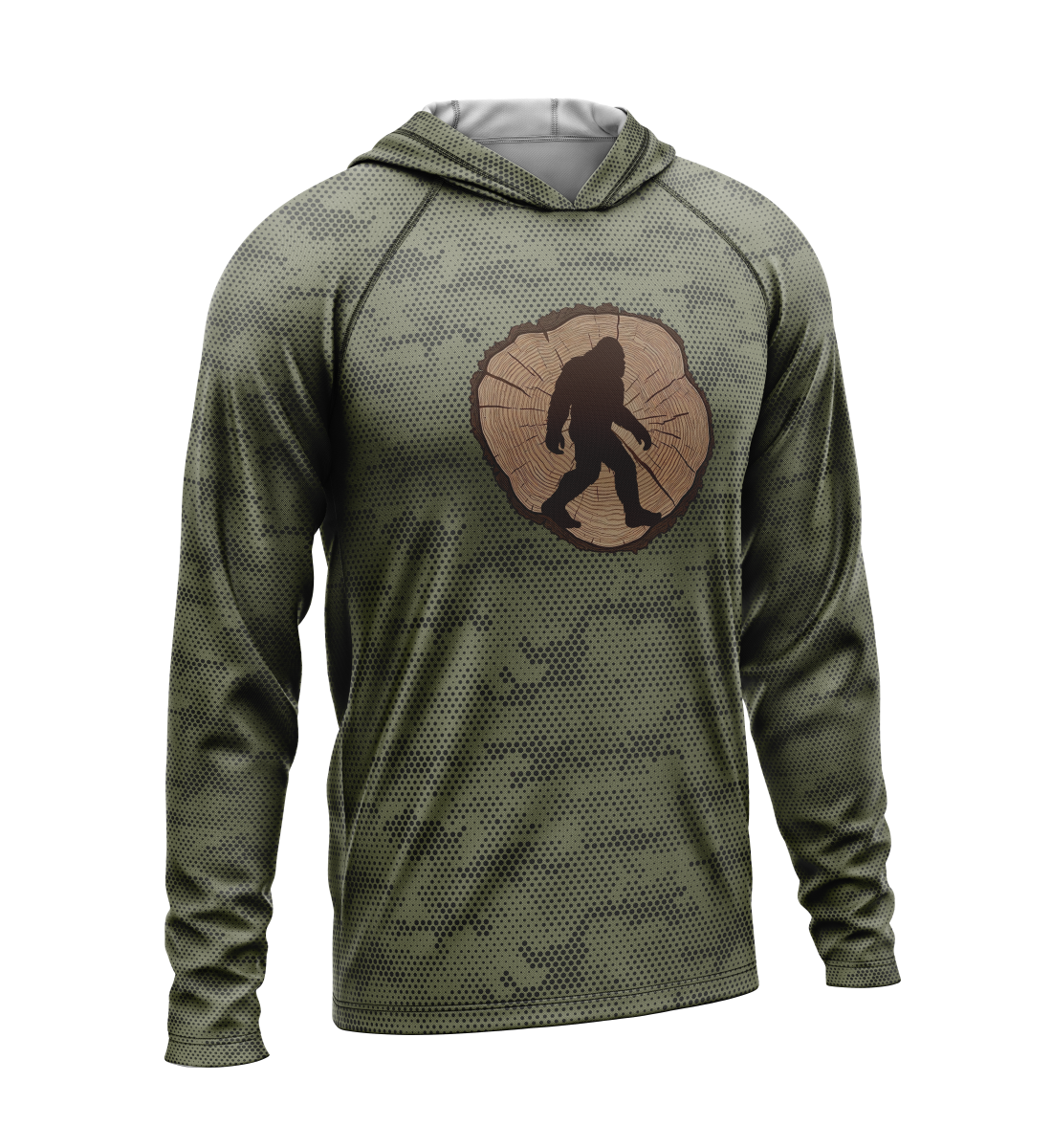 Tree Stump - Bigfoot, Light Weight Sun-Shade Hoodie, Dot Pattern