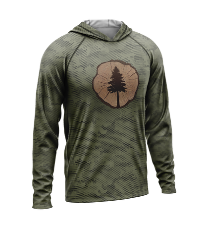 Tree Stump - Tree, Light Weight Sun-Shade Hoodie, Dot Pattern