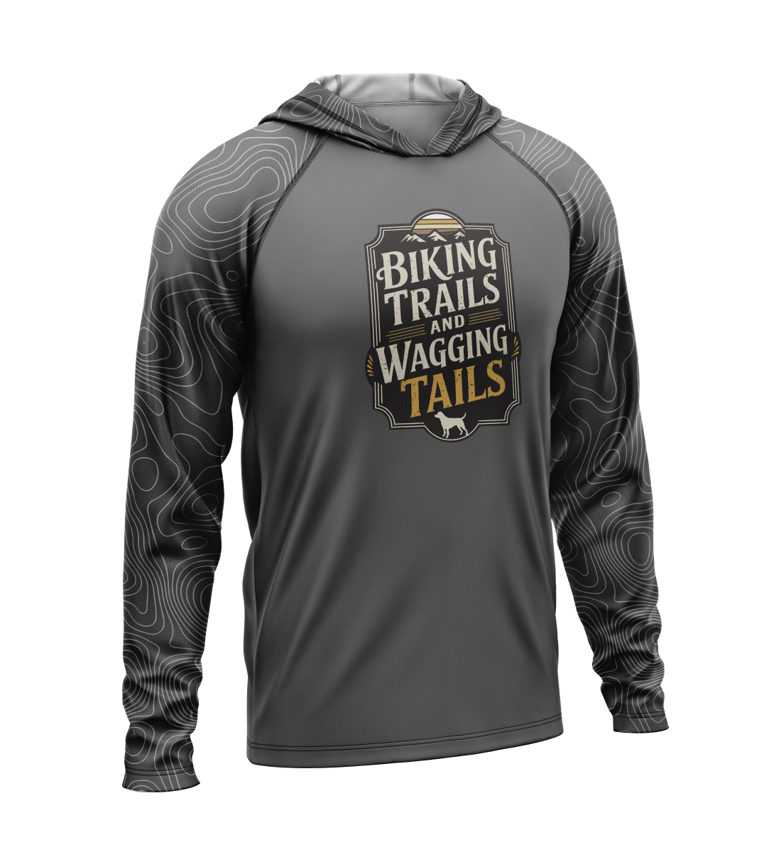 Biking Trails and Wagging Tails, Light Weight Sun-Shade Hoodie, Elevations