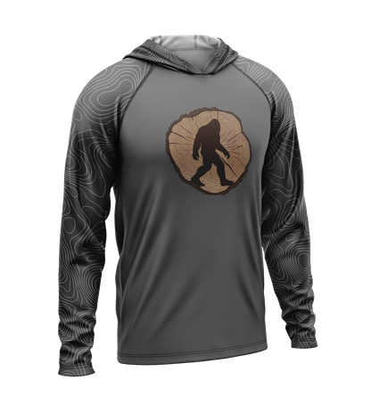 Tree Stump - Bigfoot, Light Weight Sun-Shade Hoodie, Elevations