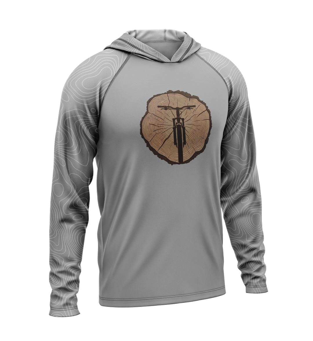 Tree Stump - MTB, Light Weight Sun-Shade Hoodie, Elevations
