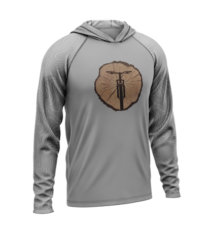 Tree Stump - MTB, Light Weight Sun-Shade Hoodie, Elevations