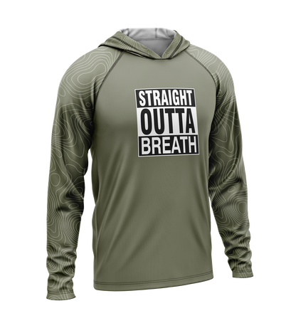 Straight Outta Breath, Light Weight Sun-Shade Hoodie, Elevations