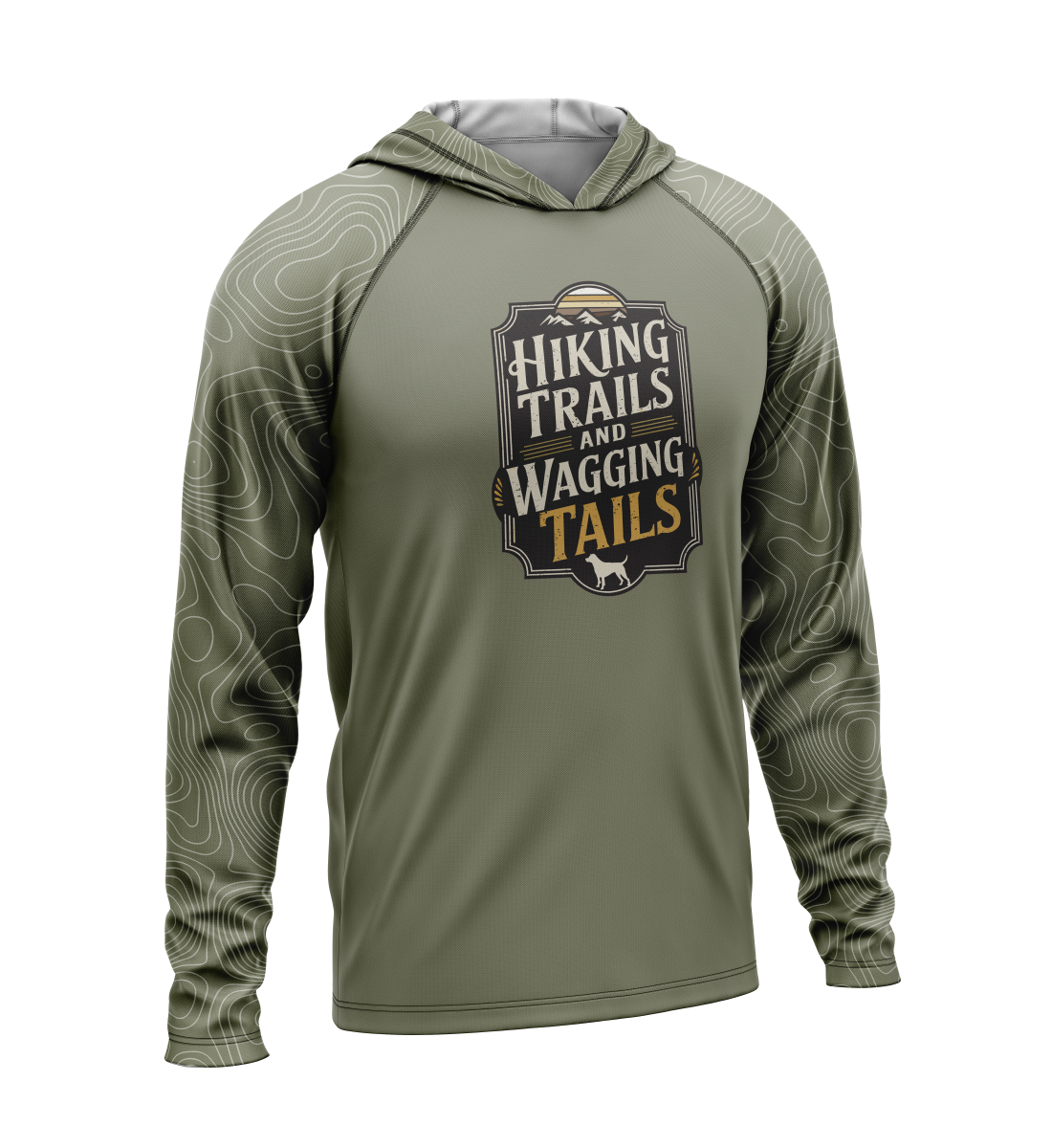 Hiking Trails and Wagging Tails, Light Weight Sun-Shade Hoodie, Elevations
