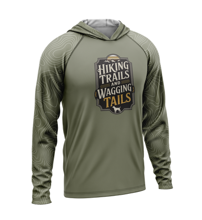 Hiking Trails and Wagging Tails, Light Weight Sun-Shade Hoodie, Elevations