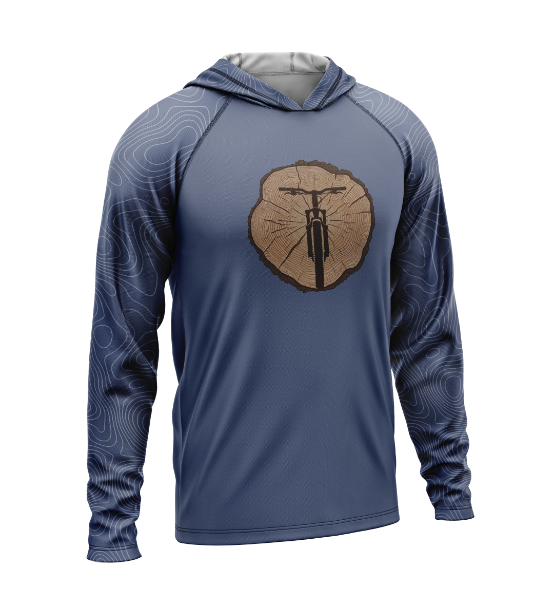 Tree Stump - MTB, Light Weight Sun-Shade Hoodie, Elevations