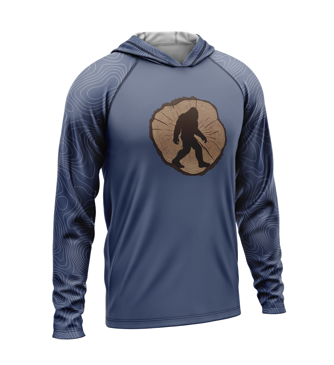 Tree Stump - Bigfoot, Light Weight Sun-Shade Hoodie, Elevations