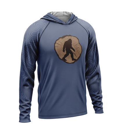 Tree Stump - Bigfoot, Light Weight Sun-Shade Hoodie, Elevations