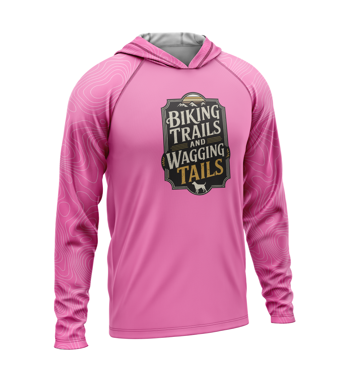 Biking Trails and Wagging Tails, Light Weight Sun-Shade Hoodie, Elevations