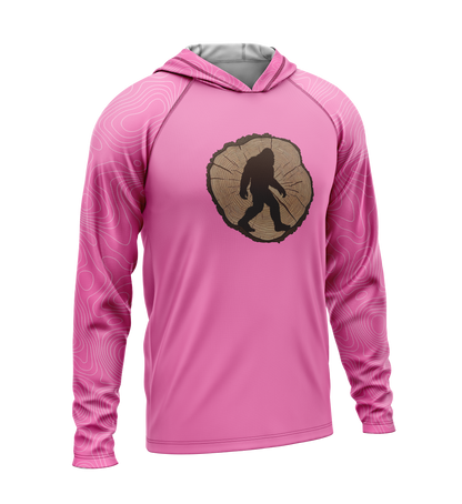 Tree Stump - Bigfoot, Light Weight Sun-Shade Hoodie, Elevations