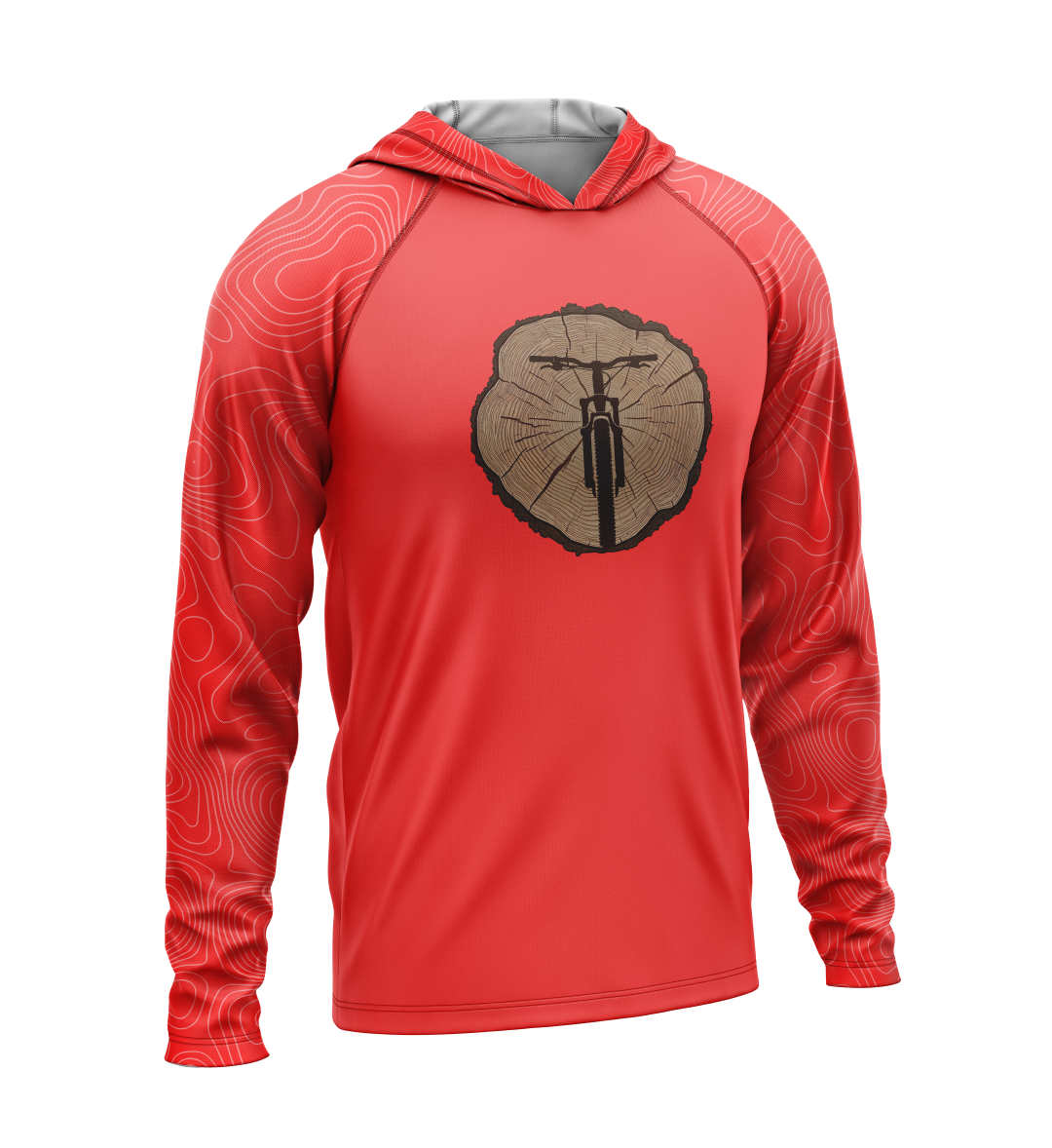 Tree Stump - MTB, Light Weight Sun-Shade Hoodie, Elevations