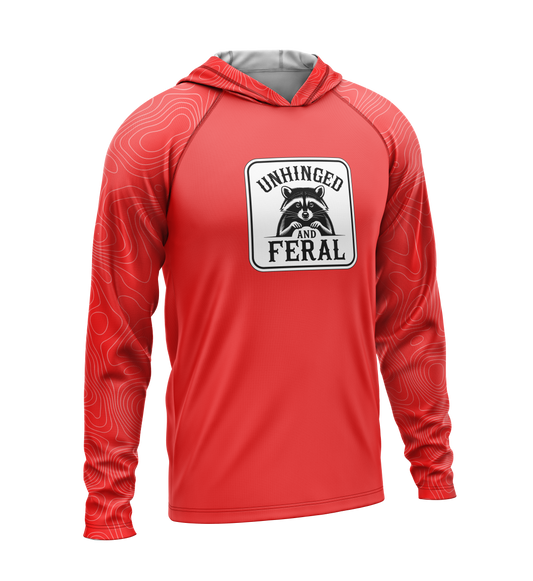 Unhinged and Feral Raccon, Light Weight Sun-Shade Hoodie, Elevations