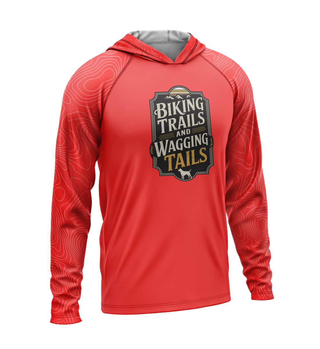 Biking Trails and Wagging Tails, Light Weight Sun-Shade Hoodie, Elevations