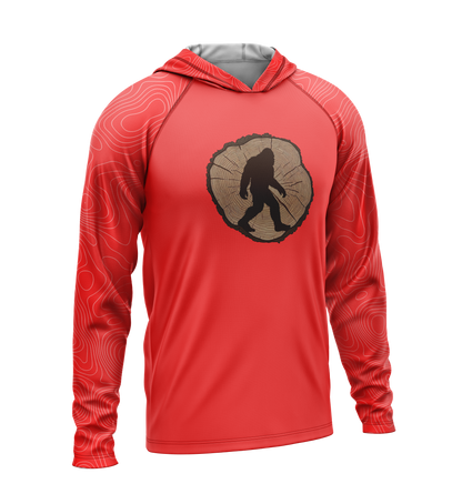 Tree Stump - Bigfoot, Light Weight Sun-Shade Hoodie, Elevations