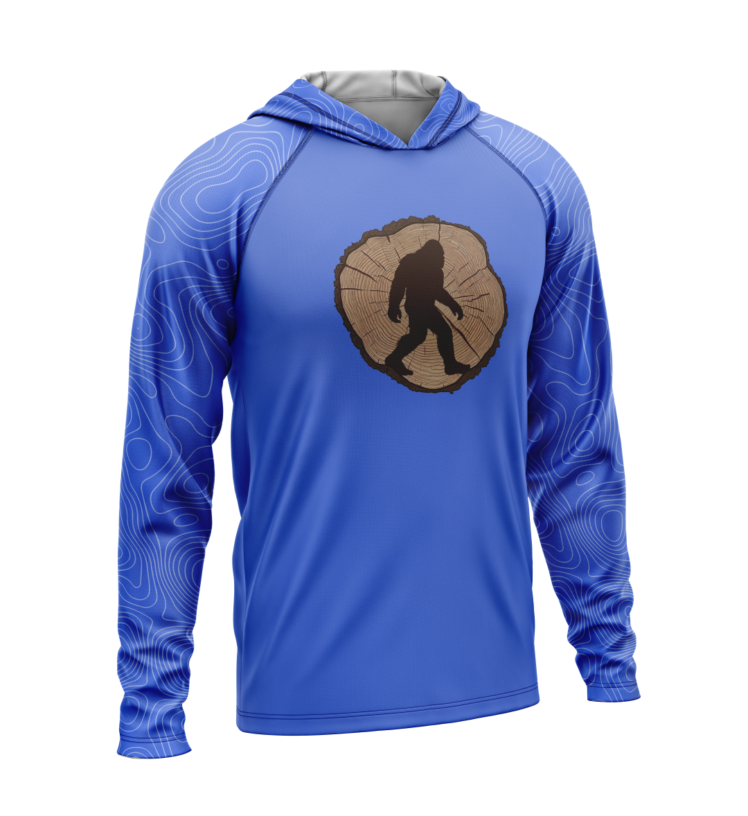 Tree Stump - Bigfoot, Light Weight Sun-Shade Hoodie, Elevations