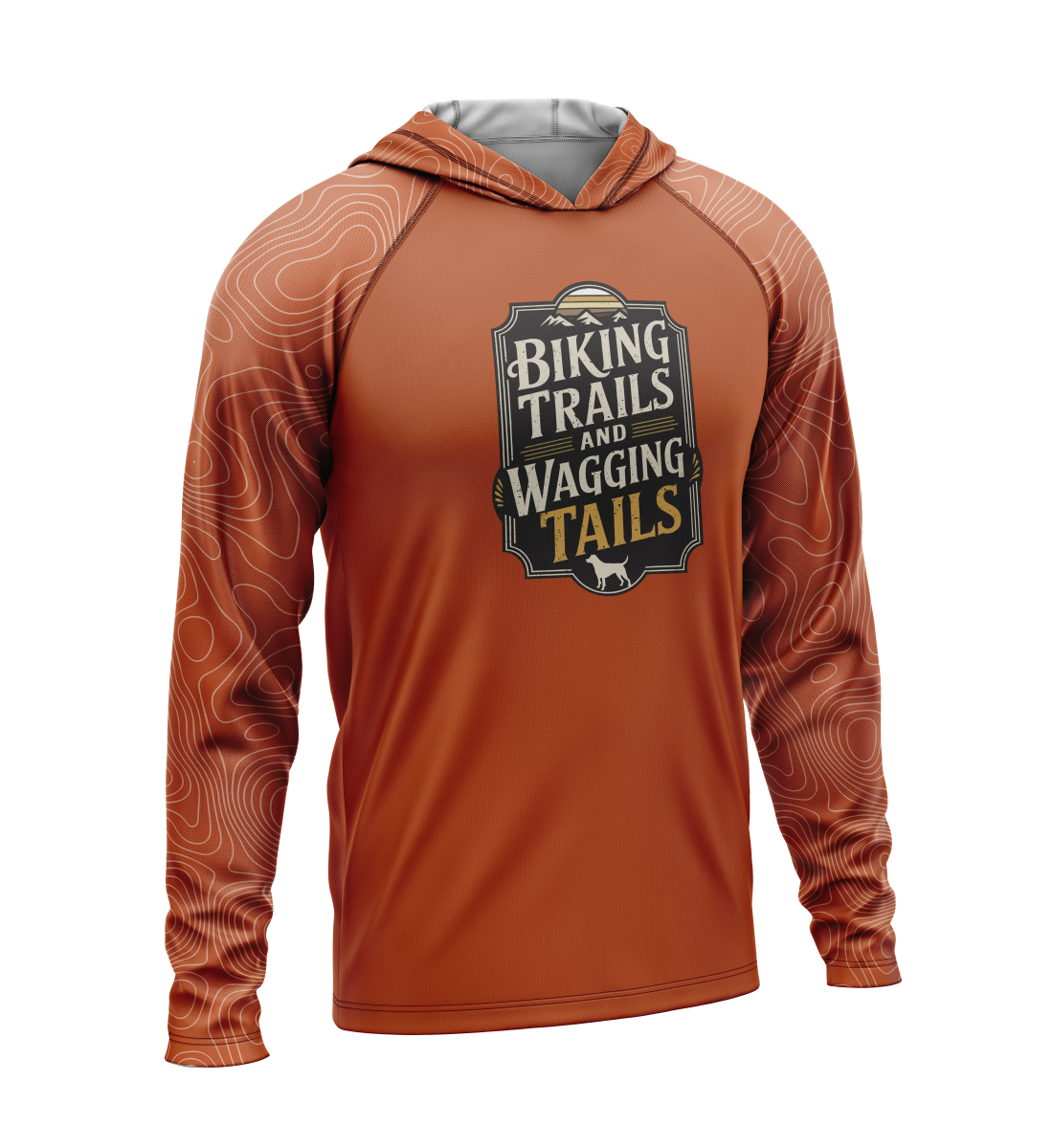 Biking Trails and Wagging Tails, Light Weight Sun-Shade Hoodie, Elevations