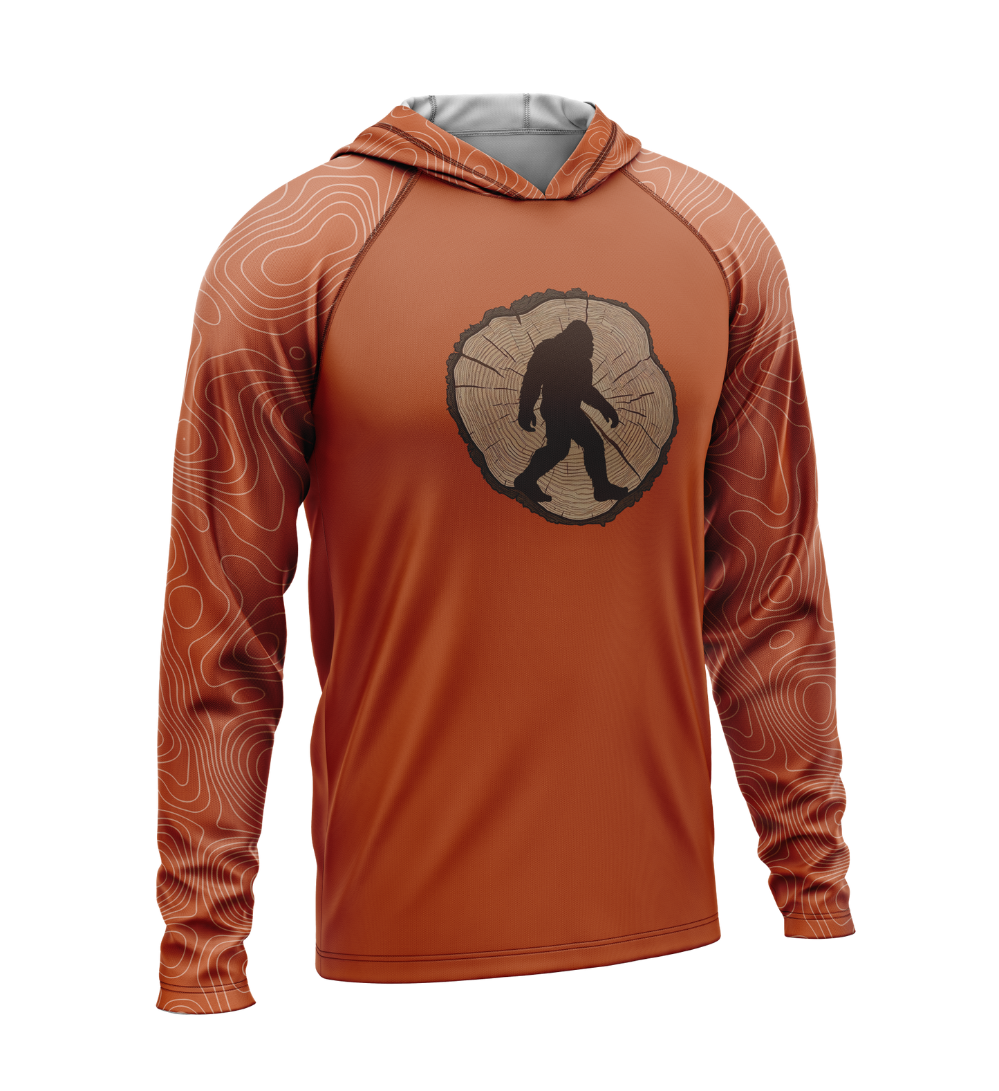 Tree Stump - Bigfoot, Light Weight Sun-Shade Hoodie, Elevations