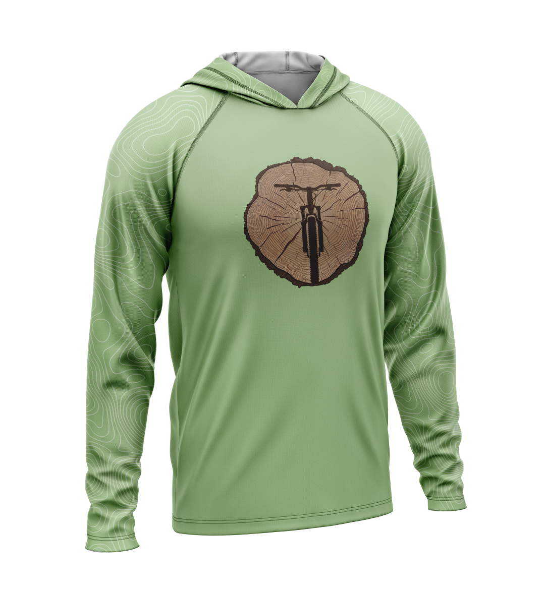 Tree Stump - MTB, Light Weight Sun-Shade Hoodie, Elevations